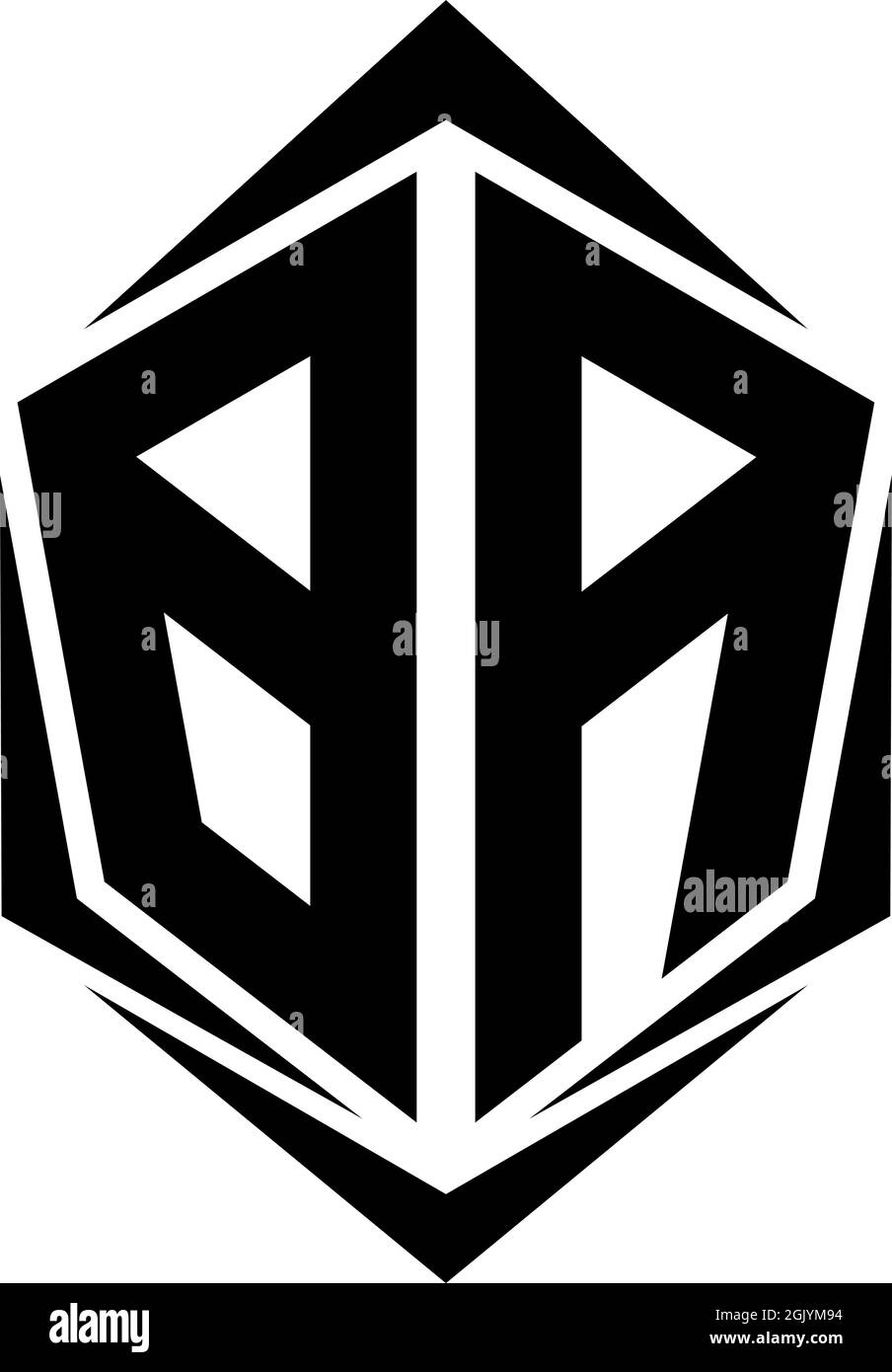 Logo BA initial, logo BA initial avec style Shield, logo d'entreprise. Illustration de Vecteur