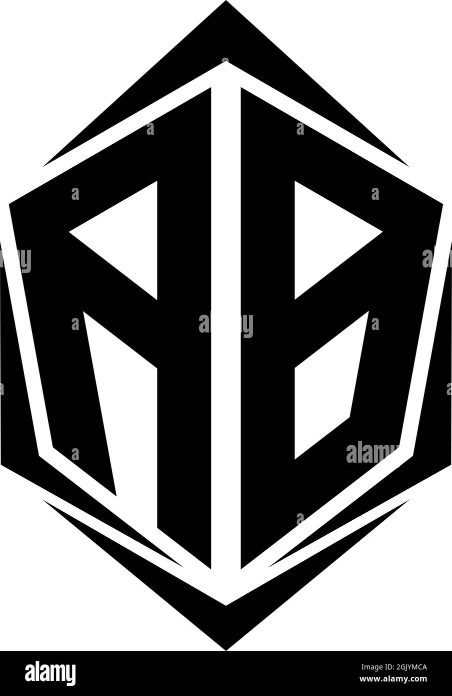 Logo AB initial, logo AB initial avec style Shield, logo d'entreprise. Illustration de Vecteur