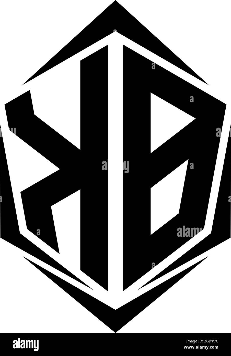 Conception initiale du logo KB avec style Shield, logo de l'entreprise. Illustration de Vecteur