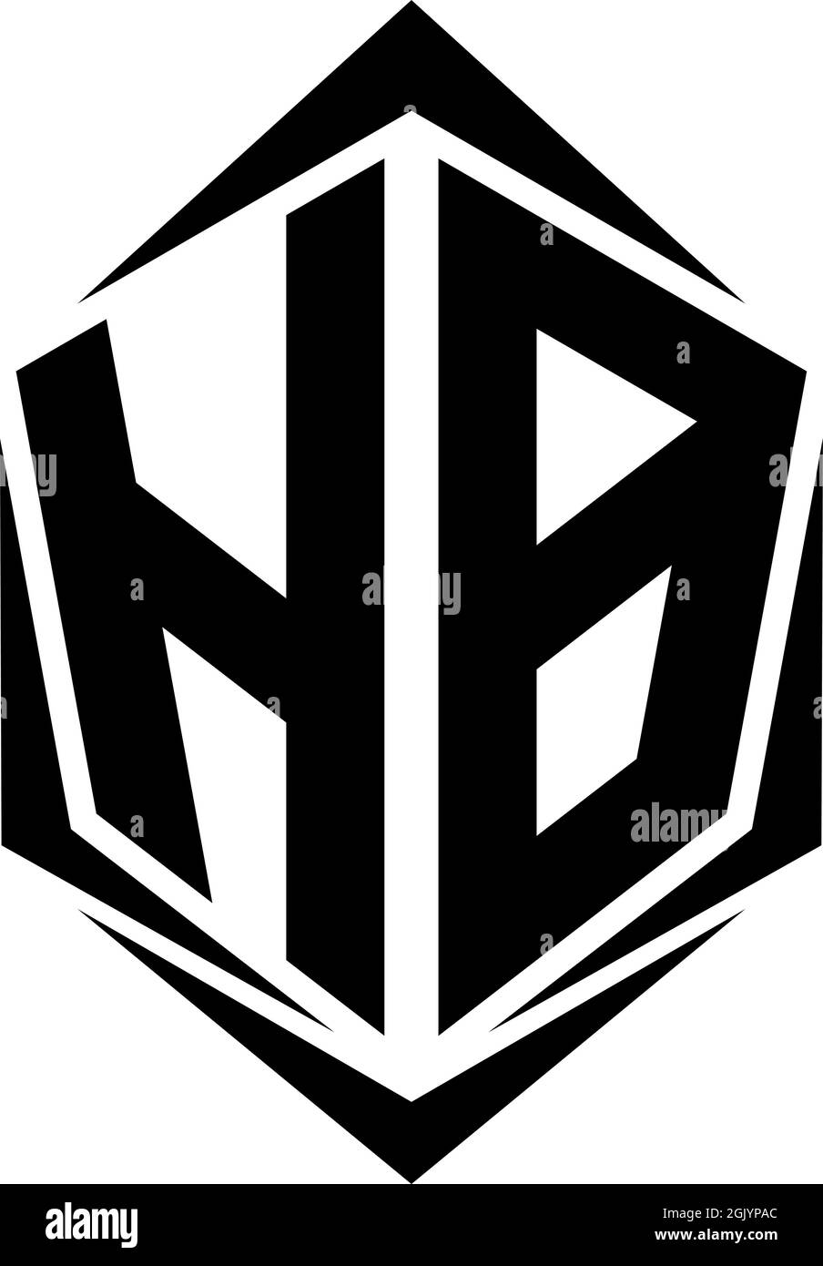 Conception initiale du logo HB avec style Shield, marque de l'entreprise logo. Illustration de Vecteur