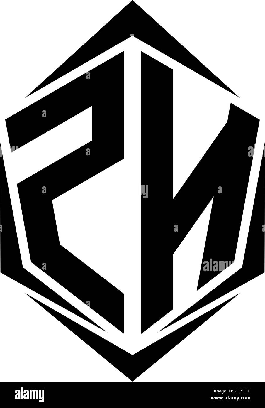 Logo ZN initial avec style Shield, logo d'entreprise. Illustration de Vecteur