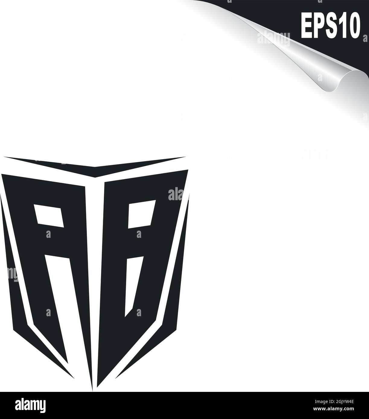 Logo AB initial avec style Shield, logo commercial. Illustration de Vecteur