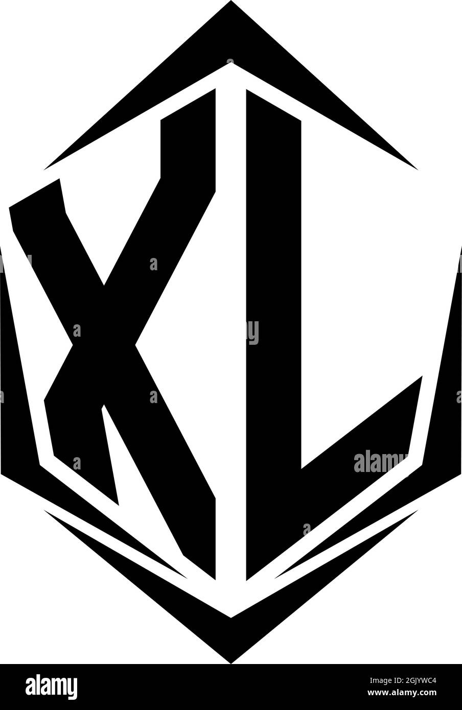 Logo XL initial avec style Shield, logo d'entreprise. Illustration de Vecteur