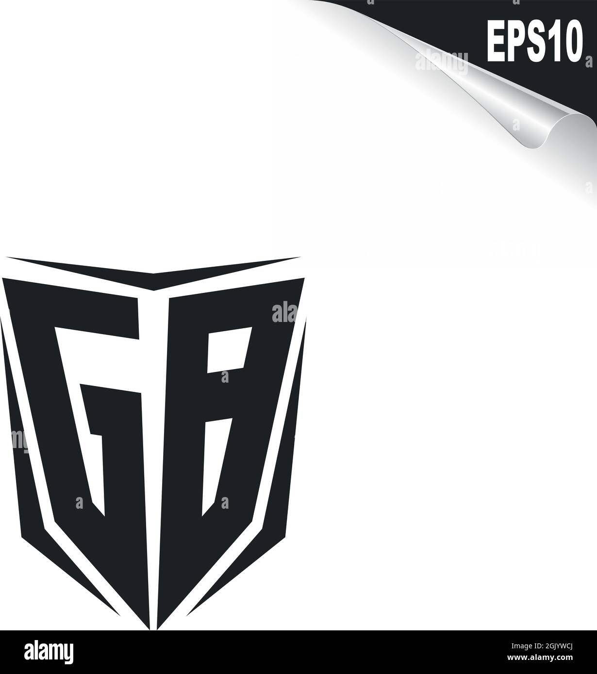 Logo GB initial avec style Shield, logo d'entreprise. Illustration de Vecteur