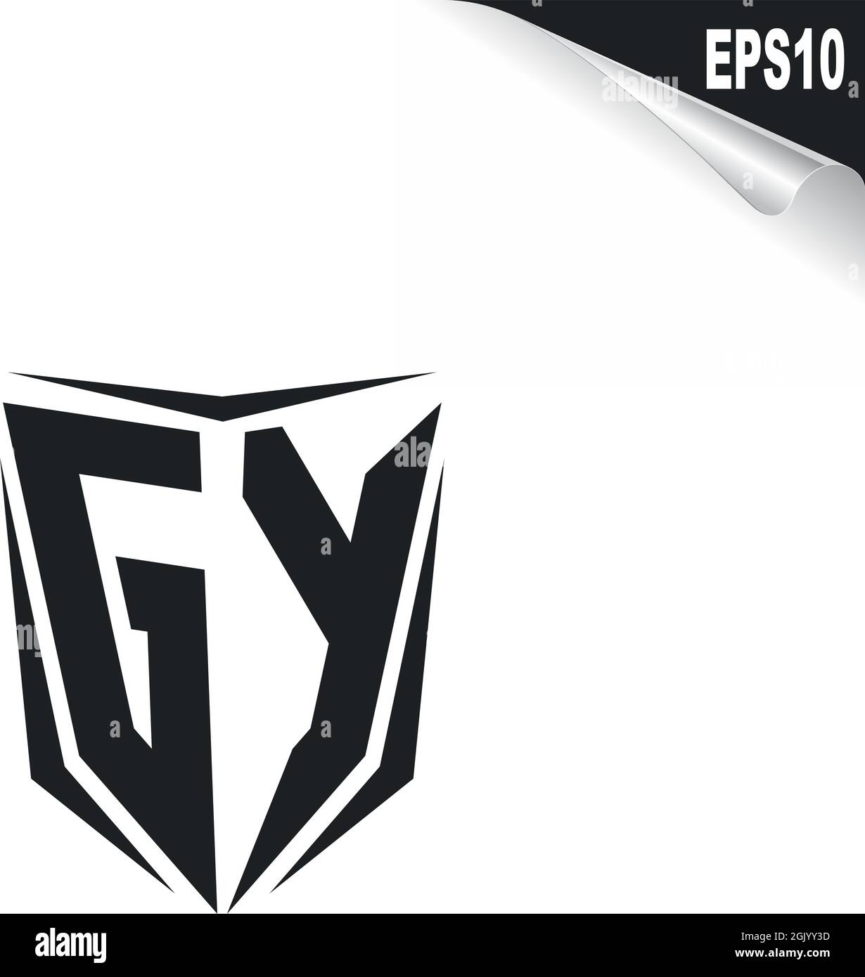 Conception initiale du logo GY avec style Shield, marque commerciale logo. Illustration de Vecteur