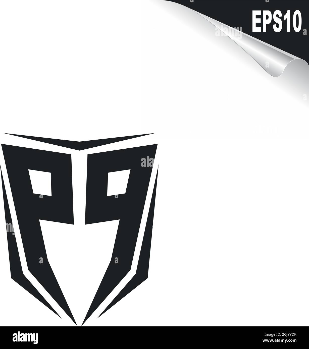 Conception initiale du logo PP avec style Shield, marque de l'entreprise logo. Illustration de Vecteur