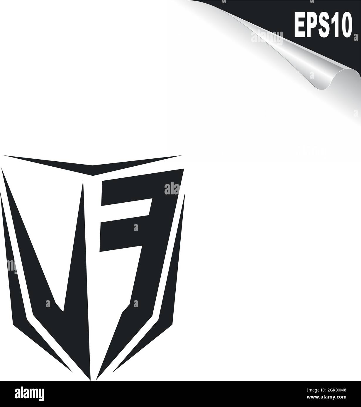 Logo VF initial avec style Shield, logo d'entreprise. Illustration de Vecteur