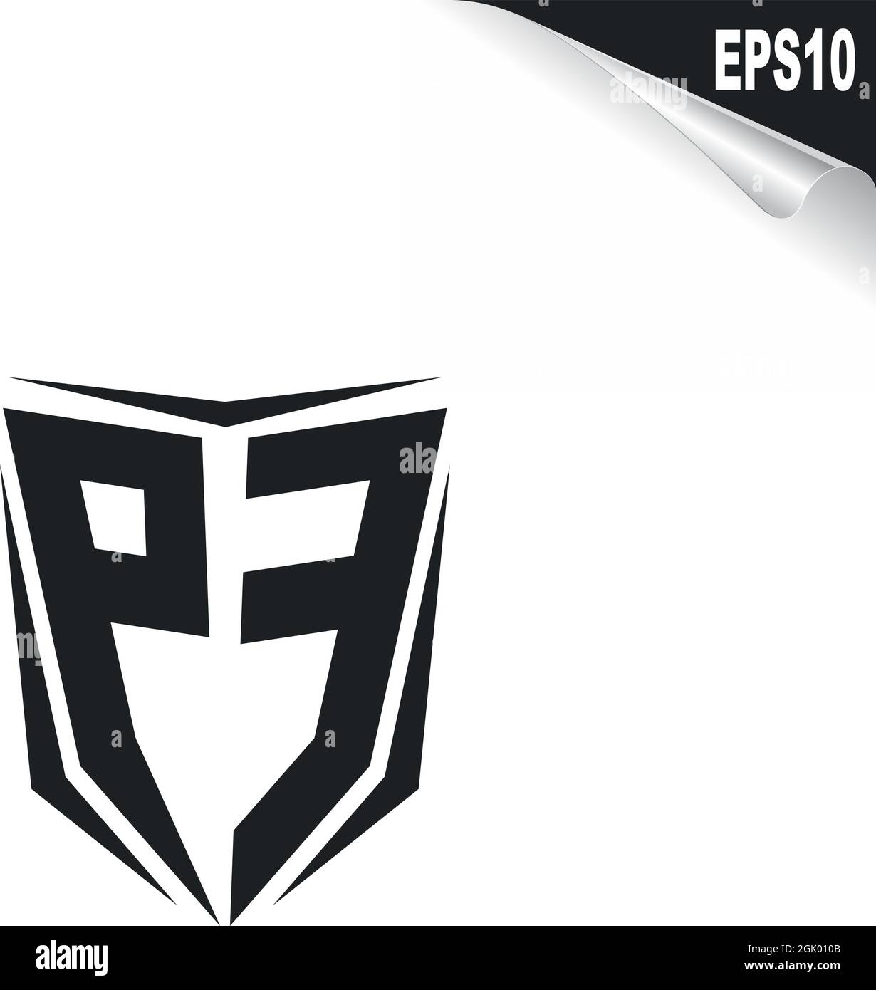 Logo PE initial avec style Shield, logo commercial. Illustration de Vecteur