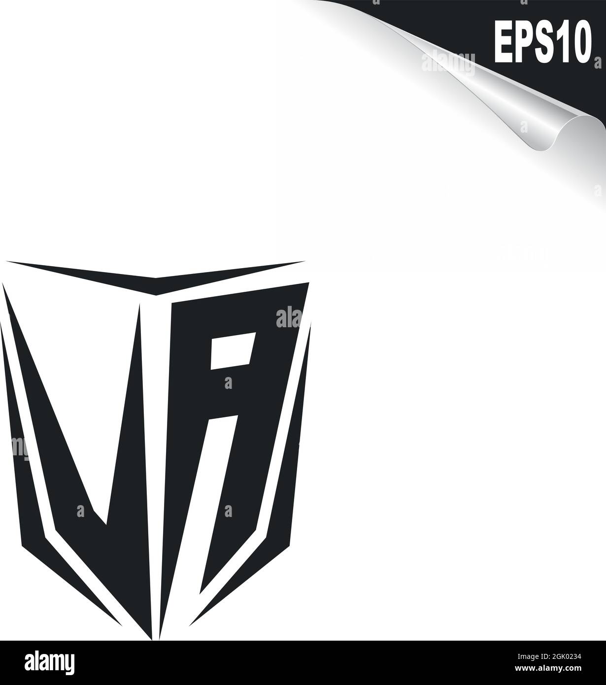 Logo va initial avec style Shield, logo d'entreprise. Illustration de Vecteur