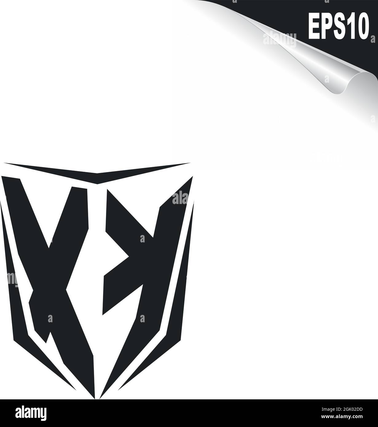 Logo XK initial avec style Shield, logo commercial. Illustration de Vecteur