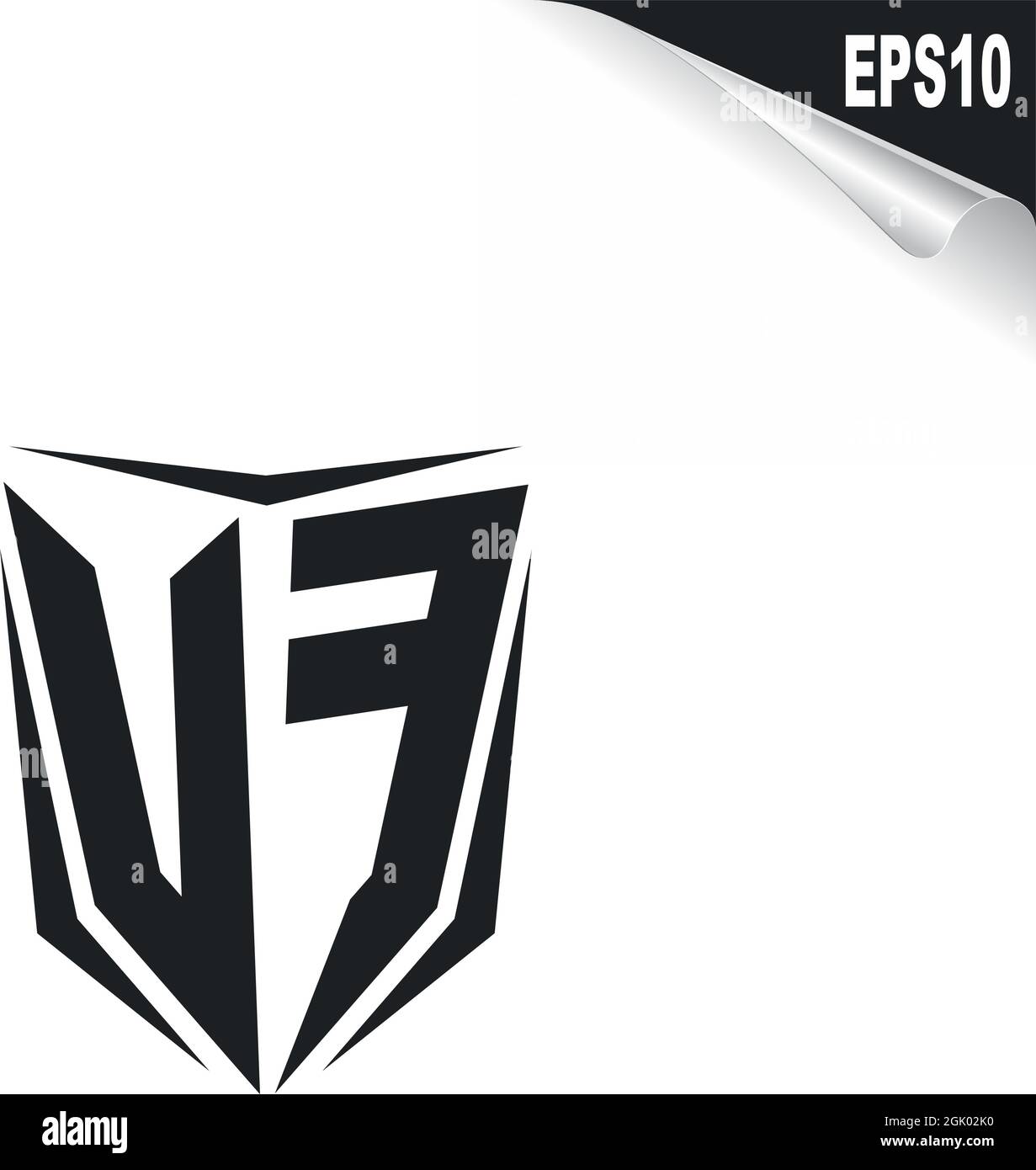 Design initial du logo UF avec style Shield, logo de l'entreprise. Illustration de Vecteur