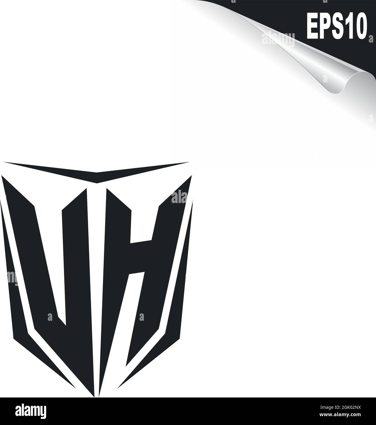 Design initial DU logo UH avec style Shield, marque de l'entreprise logo. Illustration de Vecteur