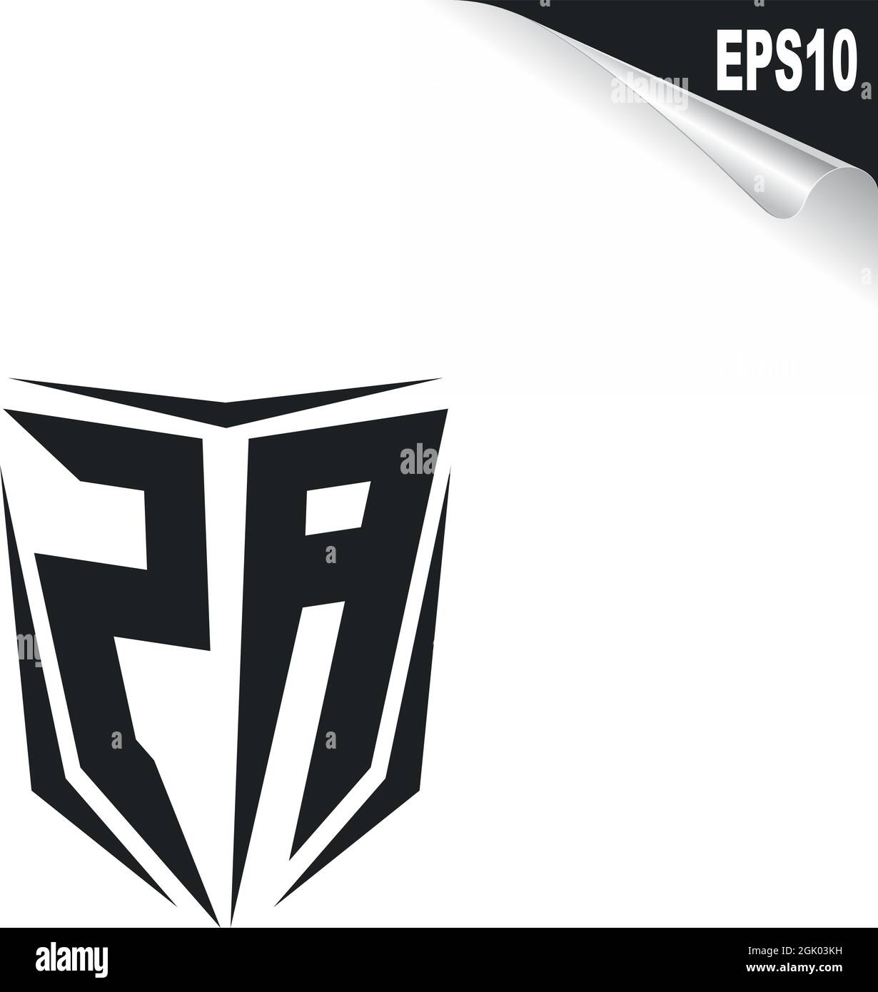 Logo ZA initial avec style Shield, logo commercial. Illustration de Vecteur