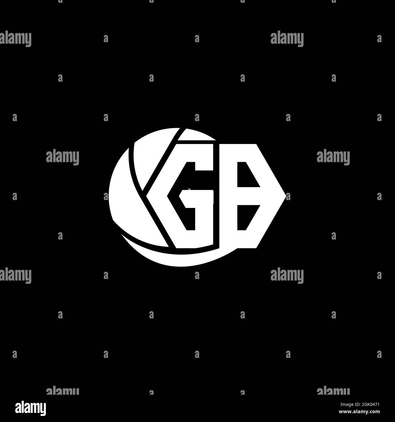 Logo GB design initial style géométrique et circulaire, logo de l'entreprise. Illustration de Vecteur