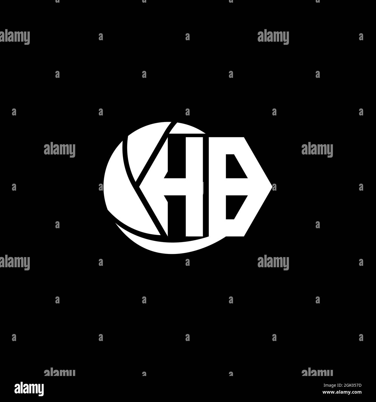 Design initial du logo HB style géométrique et circulaire, marque de l'entreprise logo. Illustration de Vecteur