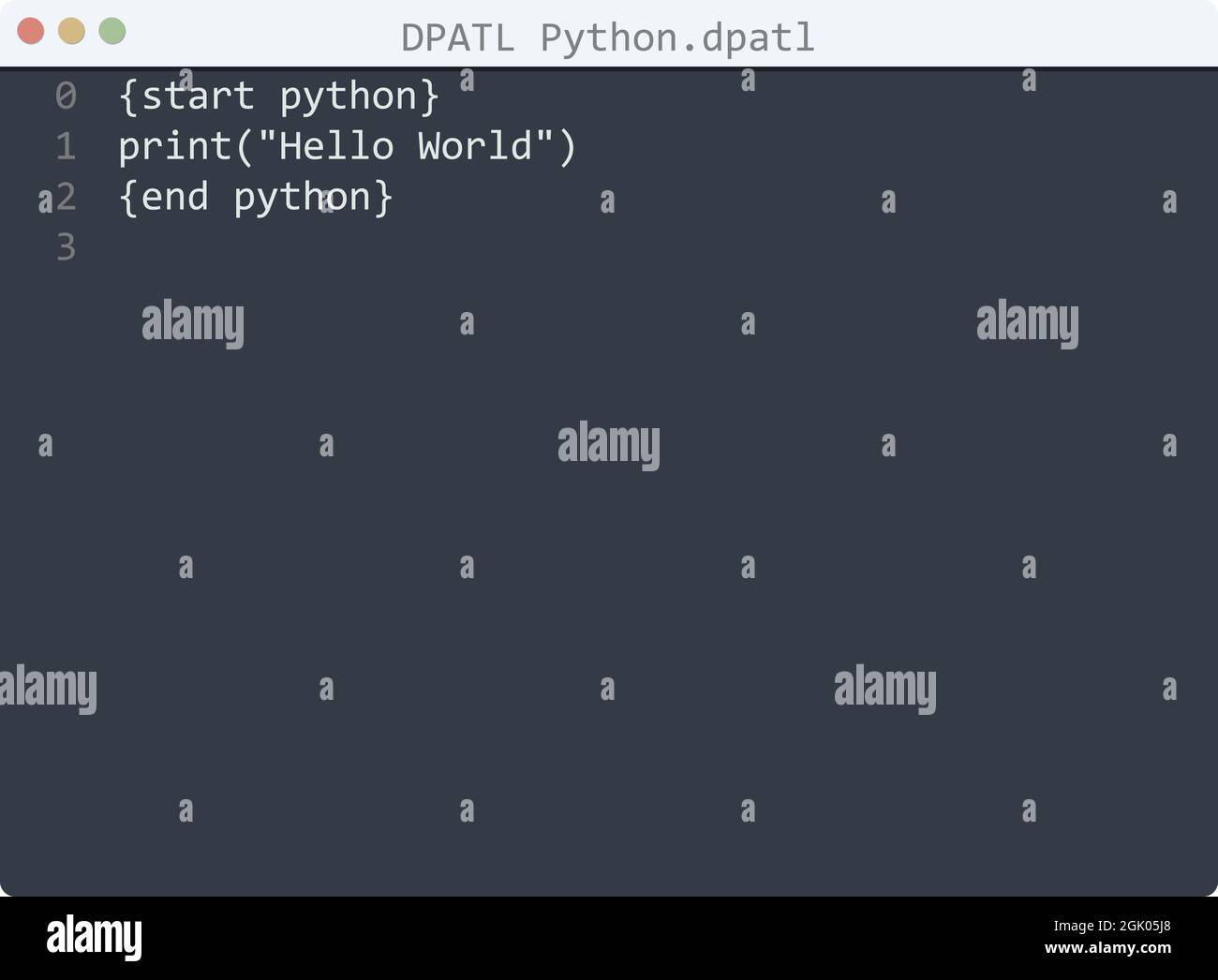 Exemple de programme Hello World DPITL Python Language dans l ...