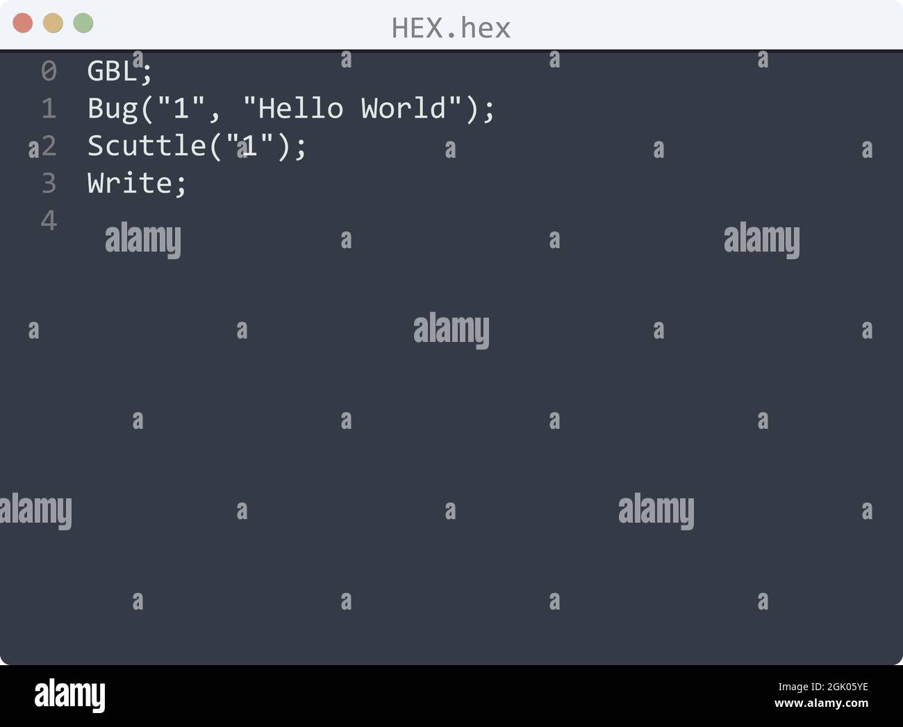 EXEMPLE de programme Hello World en LANGAGE HEXADÉCIMAL dans l ...