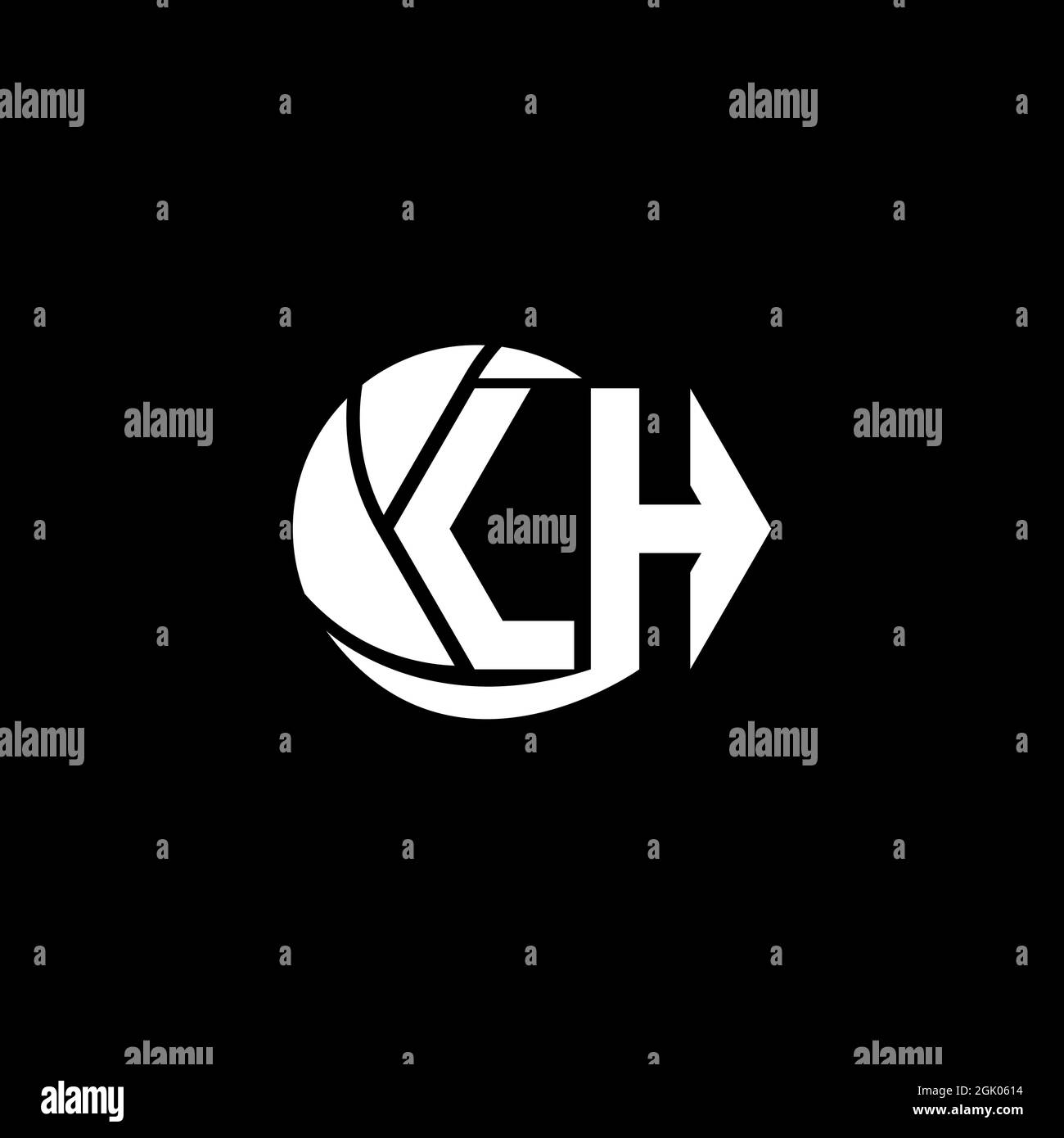 Design initial du logo LH style géométrique et circulaire, marque commerciale du logo. Illustration de Vecteur