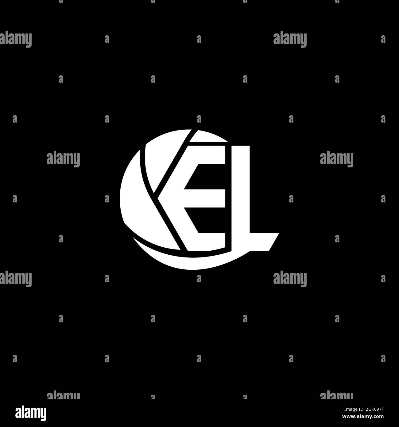 Logo El initial style géométrique et circulaire, logo de l'entreprise. Illustration de Vecteur