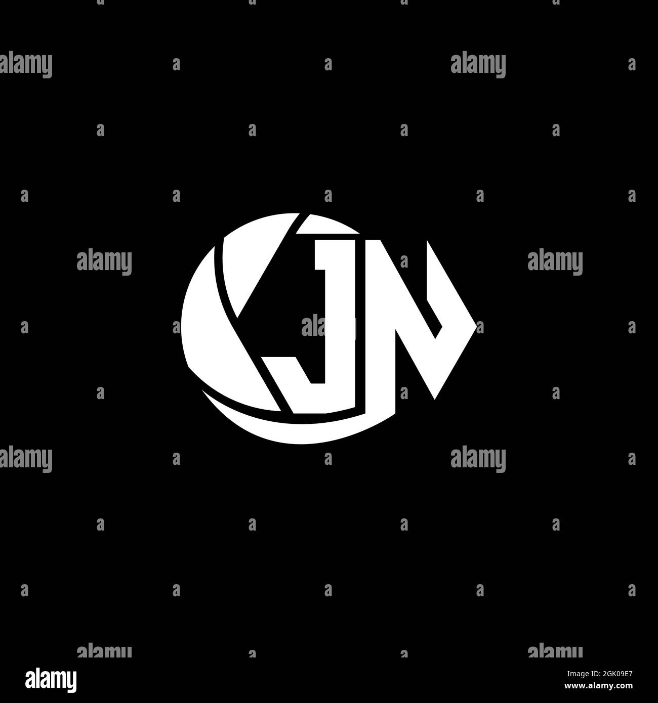 Logo JN initial style géométrique et circulaire, logo de l'entreprise. Illustration de Vecteur