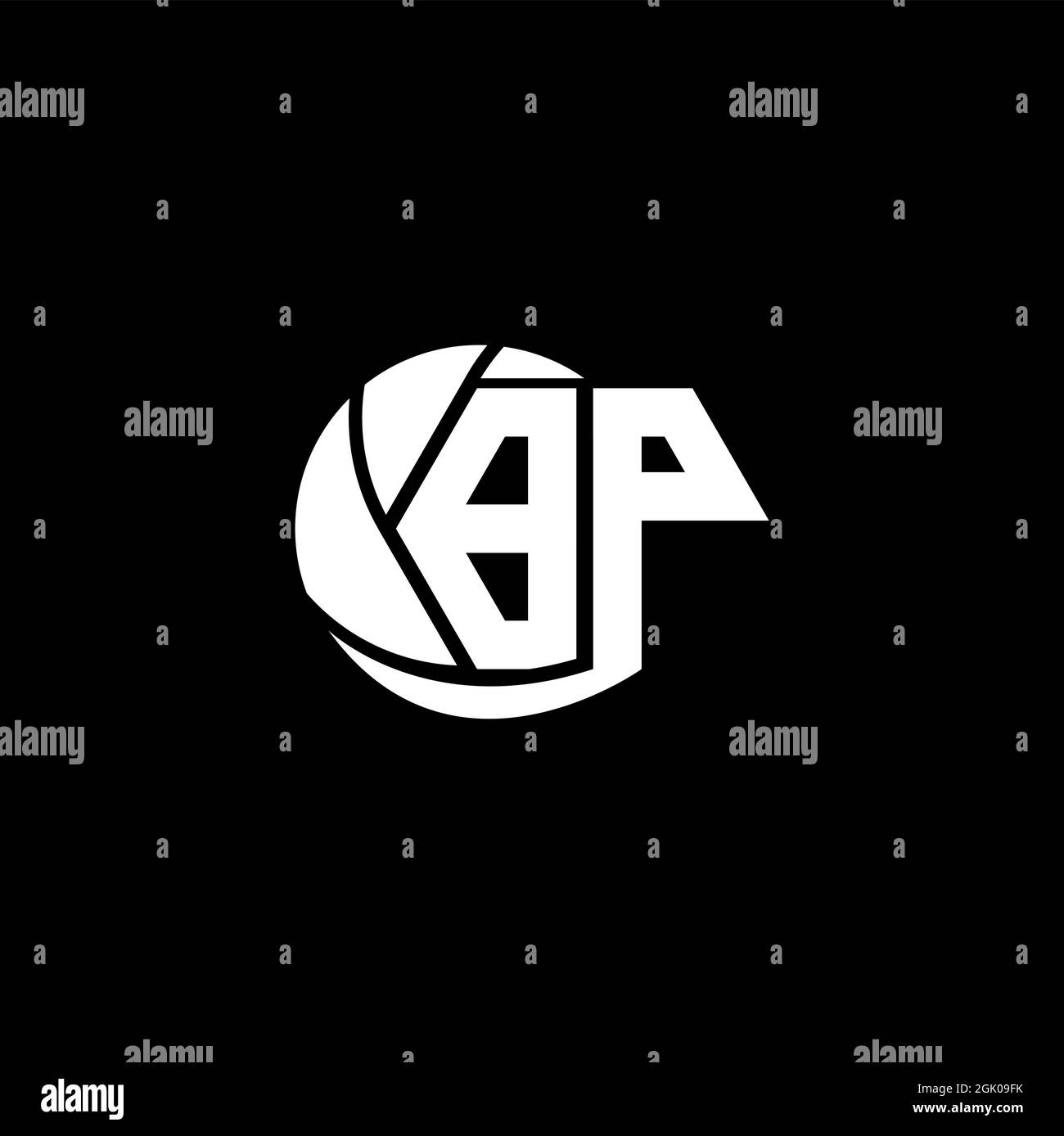 Design initial du logo BP style géométrique et circulaire, logo de l'entreprise. Illustration de Vecteur