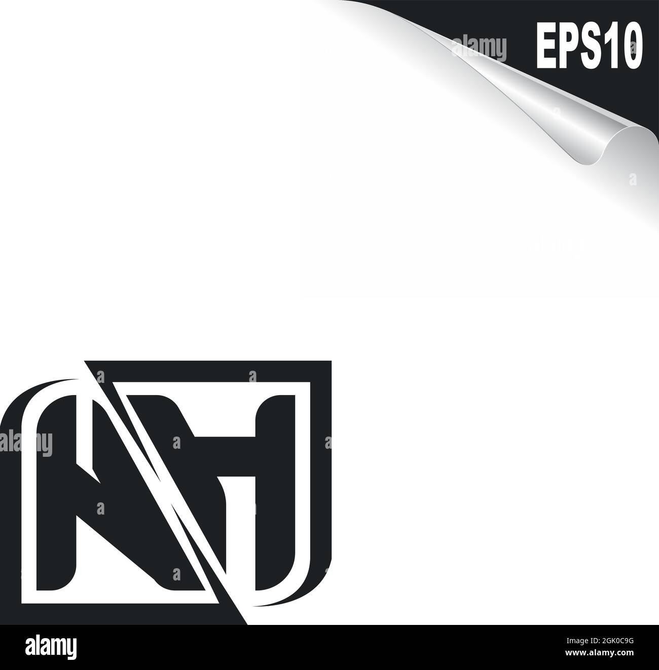 Conception initiale du logo NH avec style Shape, marque commerciale logo. Illustration de Vecteur