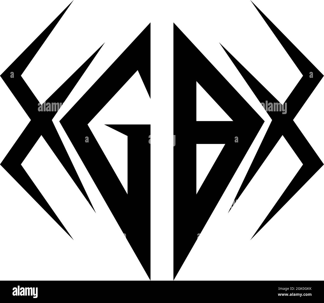 Logo GB initial avec style Cool, logo de marque d'entreprise. Illustration de Vecteur