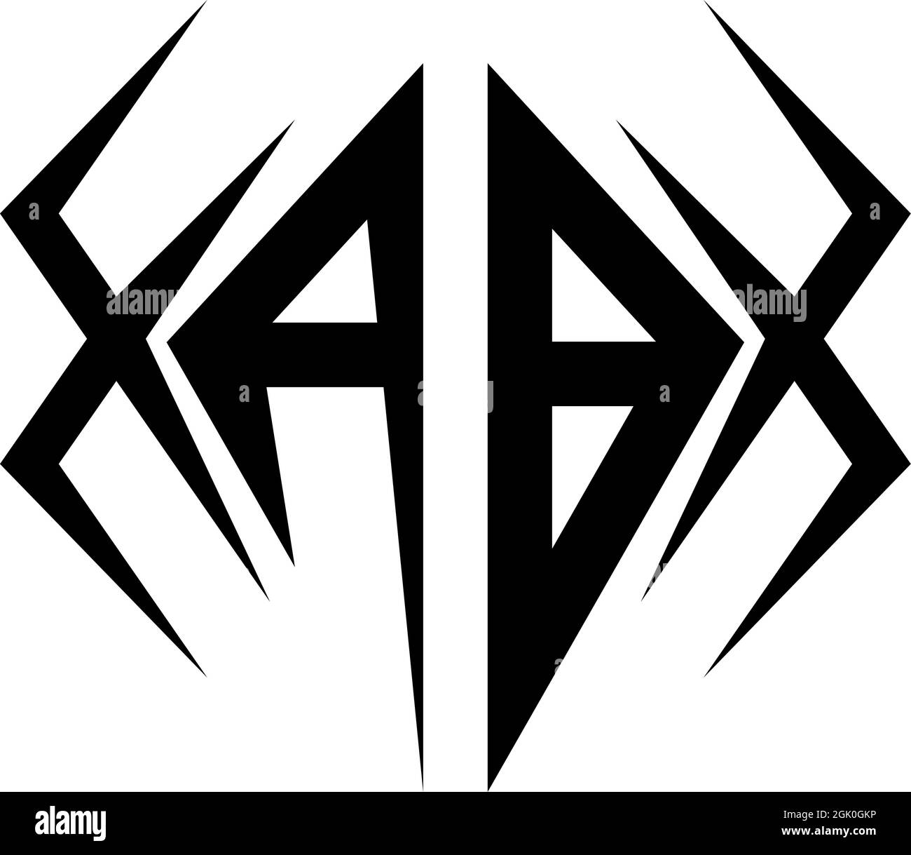 Logo AB initial avec style Cool, logo de l'entreprise. Illustration de Vecteur