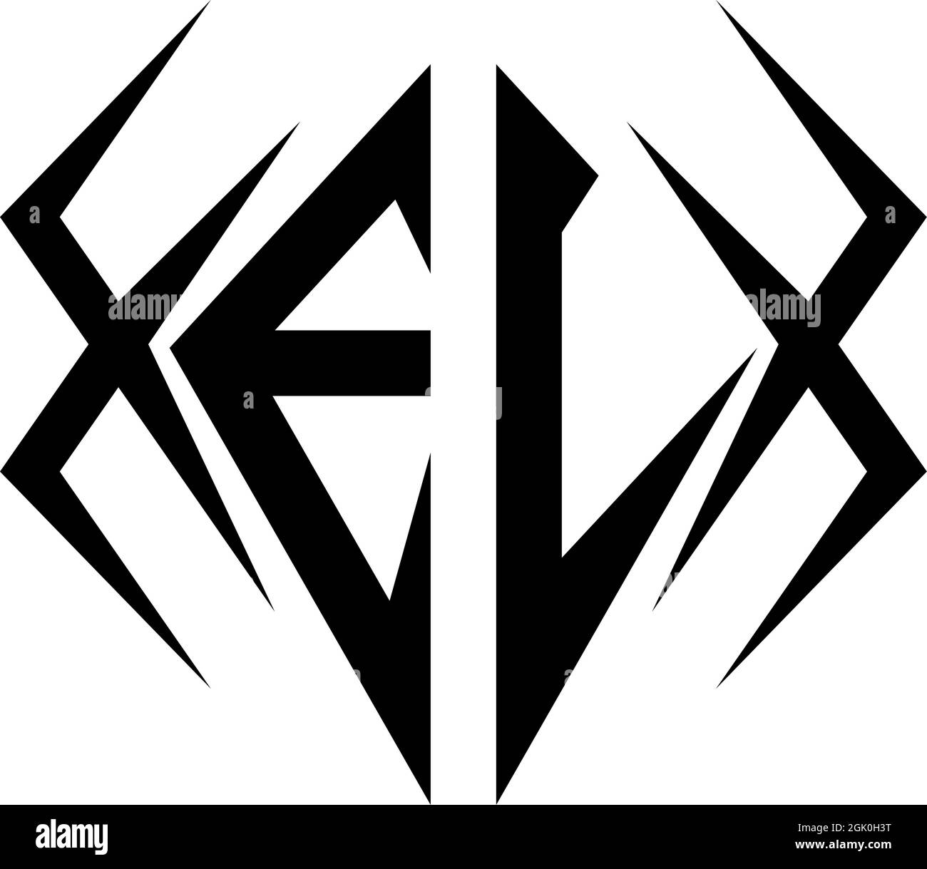 Logo El initial avec style Cool, logo d'entreprise. Illustration de Vecteur