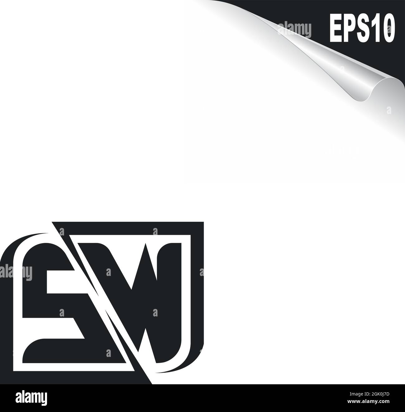 Conception initiale du logo SW avec style Shape, marque de l'entreprise logo. Illustration de Vecteur