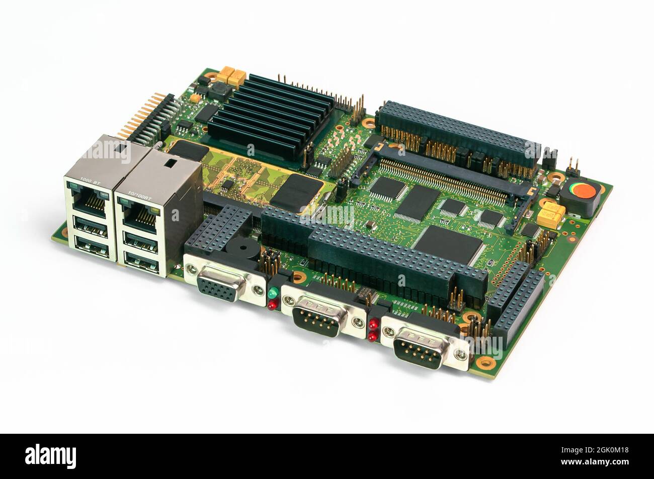 carte processeur robuste intégrée sur fond blanc Banque D'Images