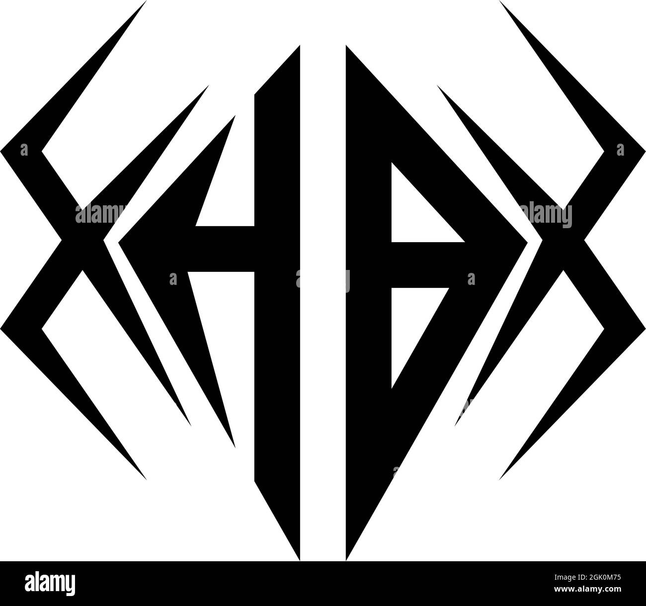 Logo HB initial avec style Cool, logo de marque commerciale. Illustration de Vecteur