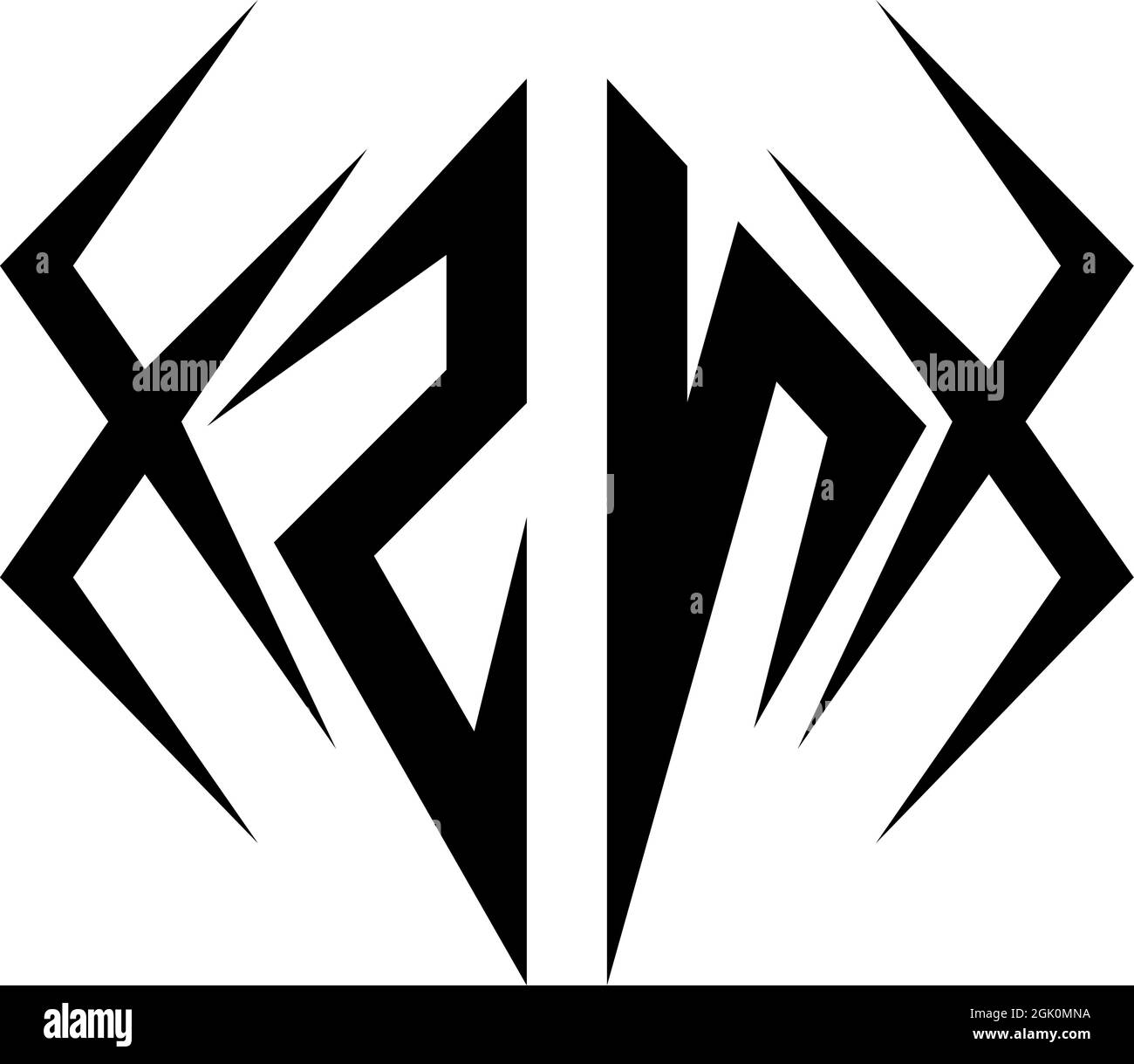 Logo ZN initial avec style Cool, logo de marque commerciale. Illustration de Vecteur