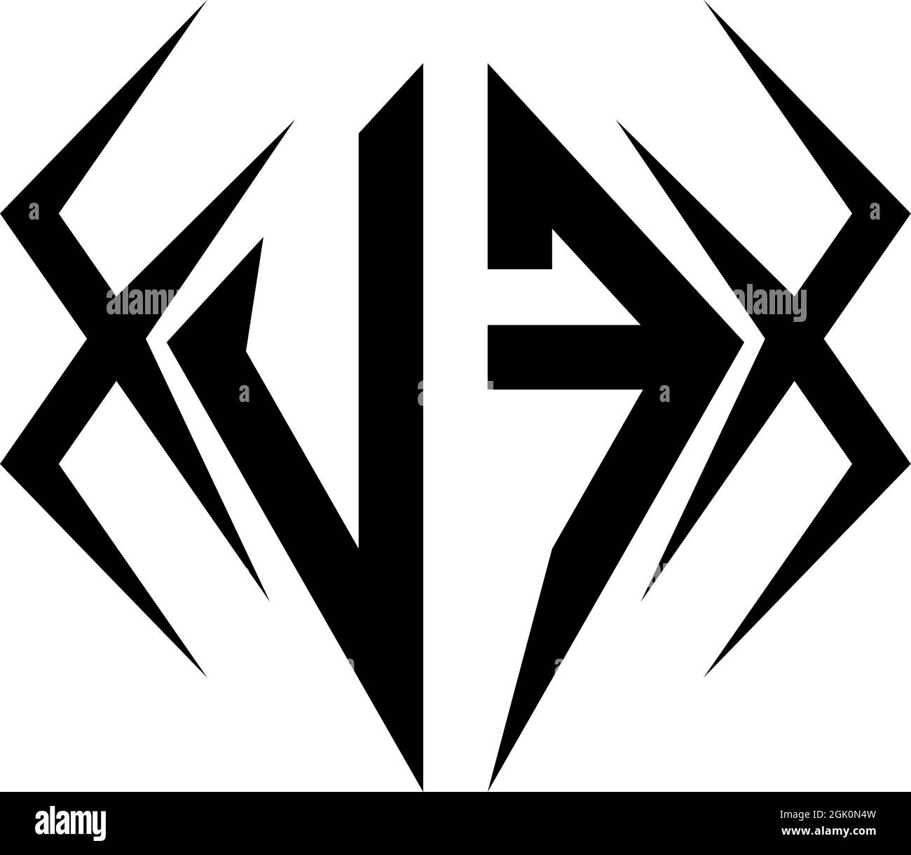 Logo UF initial avec style Cool, logo de marque commerciale. Illustration de Vecteur