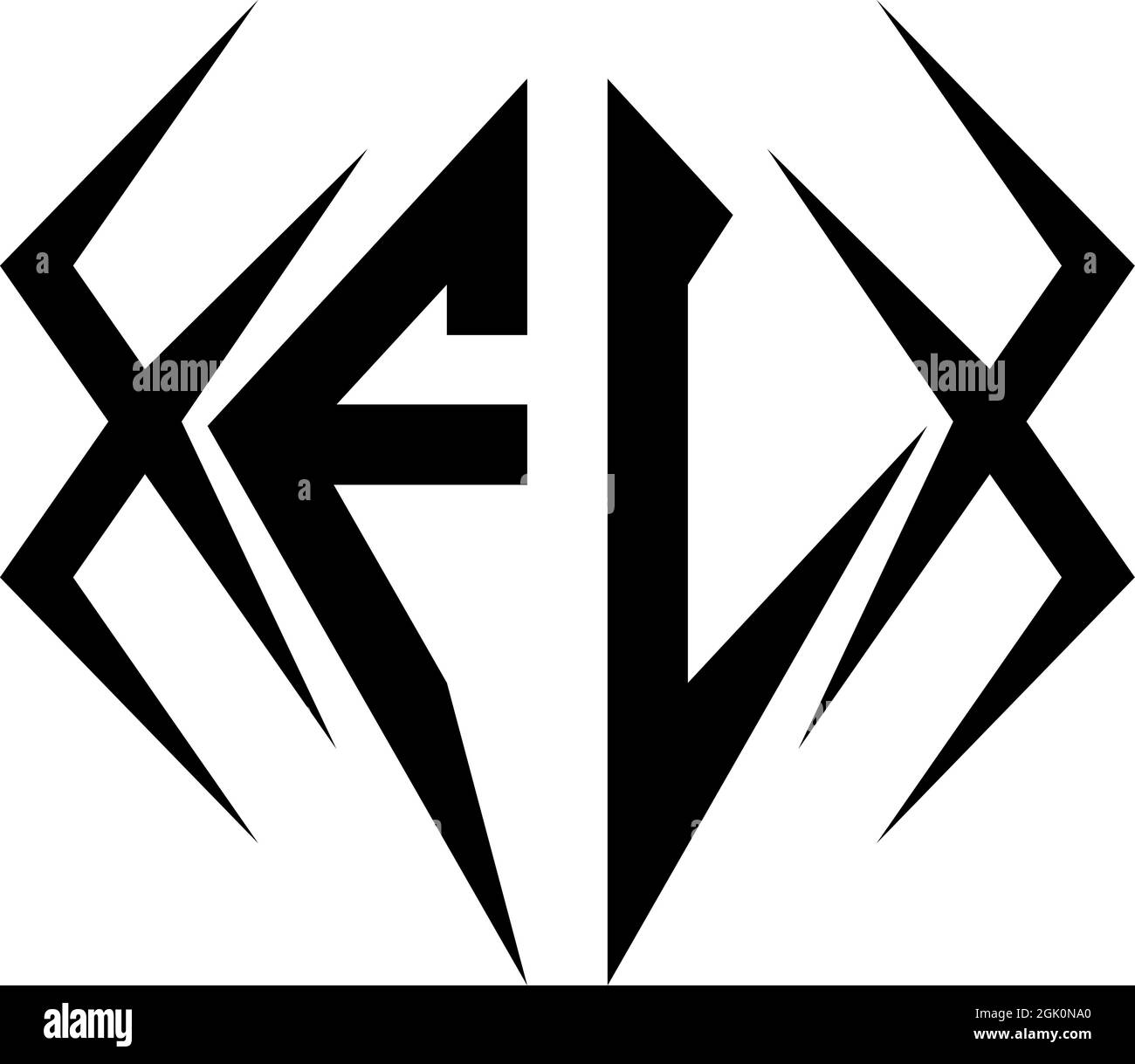 Logo FL initial avec style Cool, logo de marque d'entreprise. Illustration de Vecteur