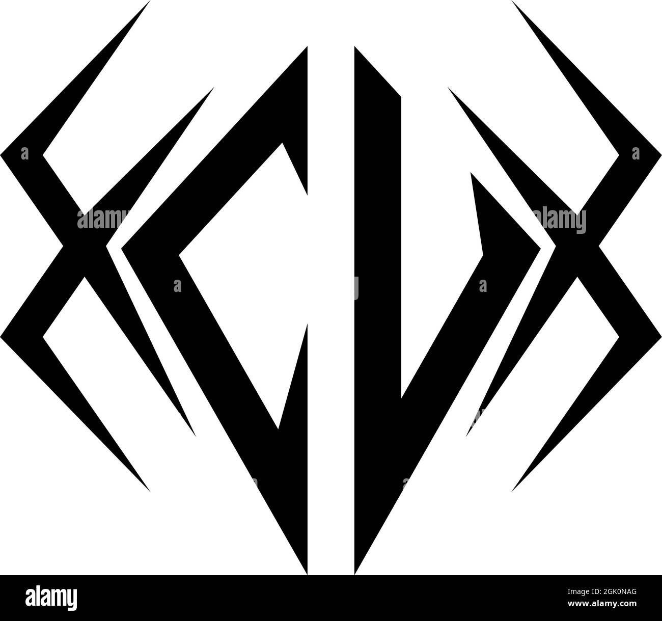 Logo CU initial avec style Cool, logo de l'entreprise. Illustration de Vecteur