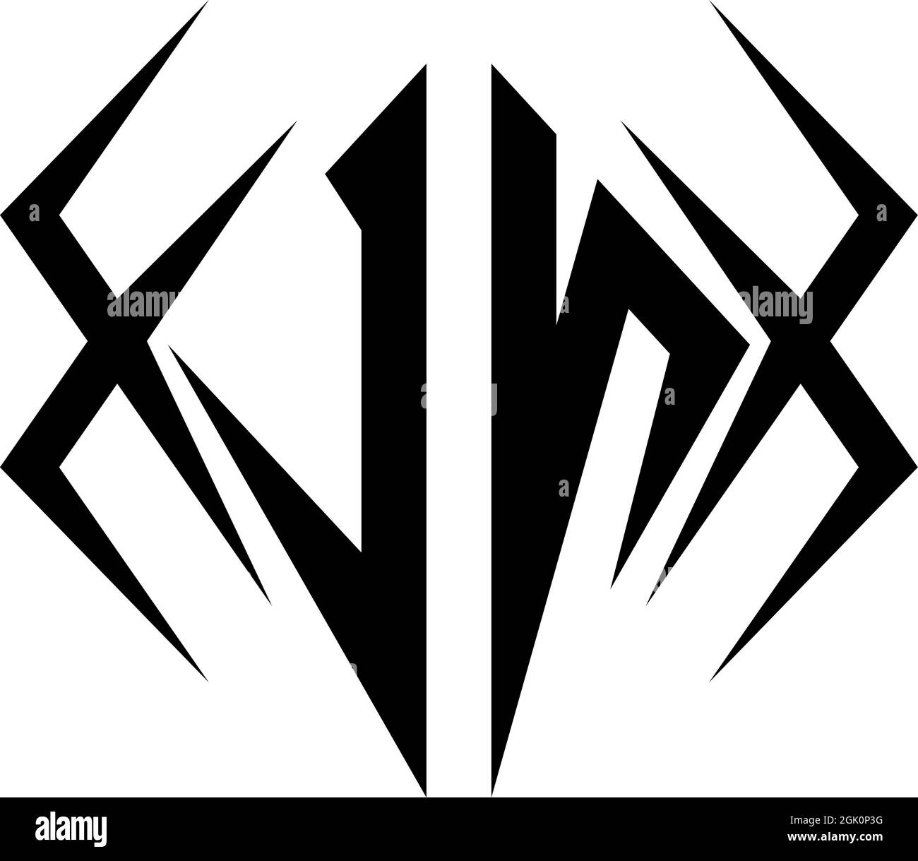 Logo JN initial avec style Cool, logo de marque d'entreprise. Illustration de Vecteur