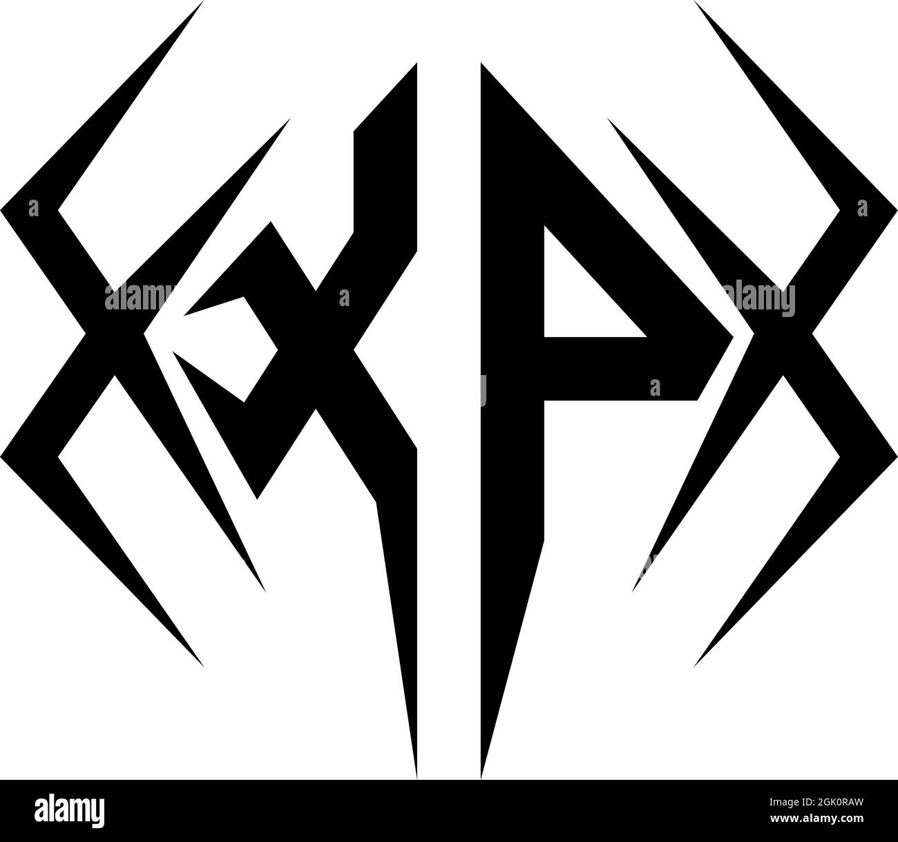 Logo XP initial avec style Cool, logo de marque d'entreprise. Illustration de Vecteur