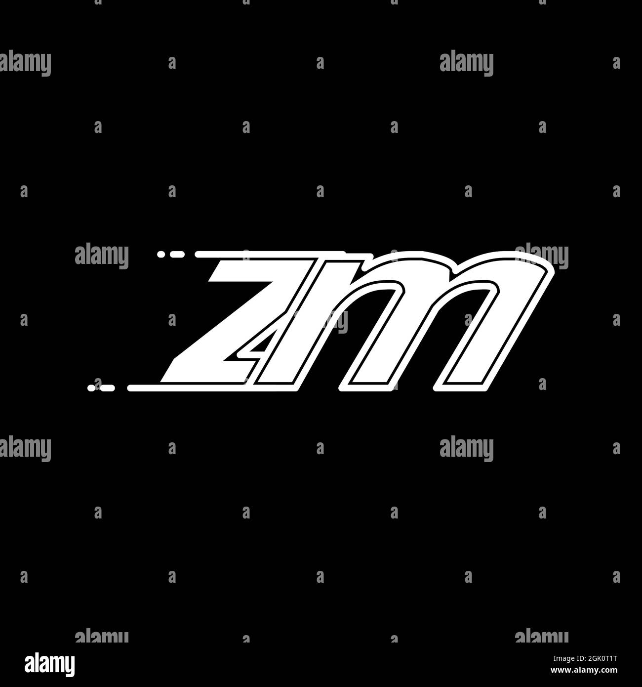 Logo ZM initial avec style de forme, logo de l'entreprise. Illustration de Vecteur