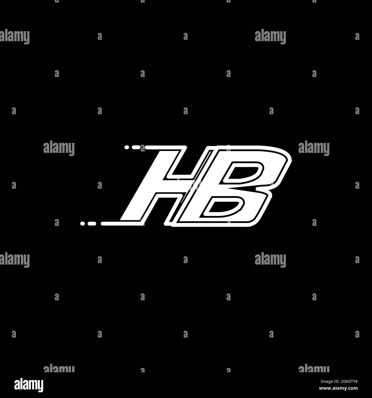 Logo HB initial avec style de forme, logo de l'entreprise. Illustration de Vecteur