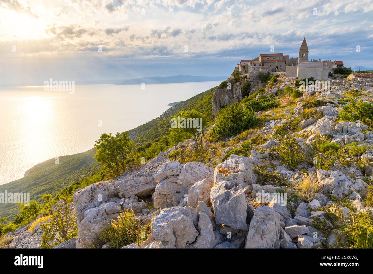 Libenice sur l'île de Cres, Coratia Banque D'Images