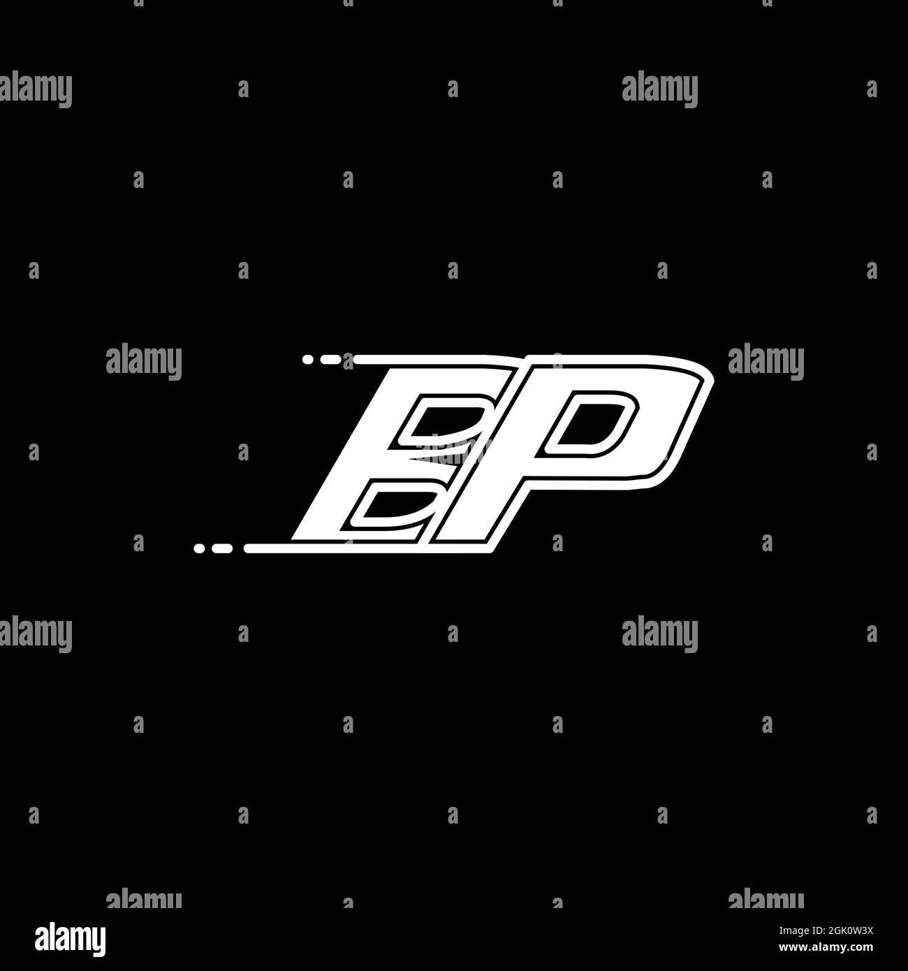 Conception initiale du logo BP avec style Shape, marque de l'entreprise logo. Illustration de Vecteur