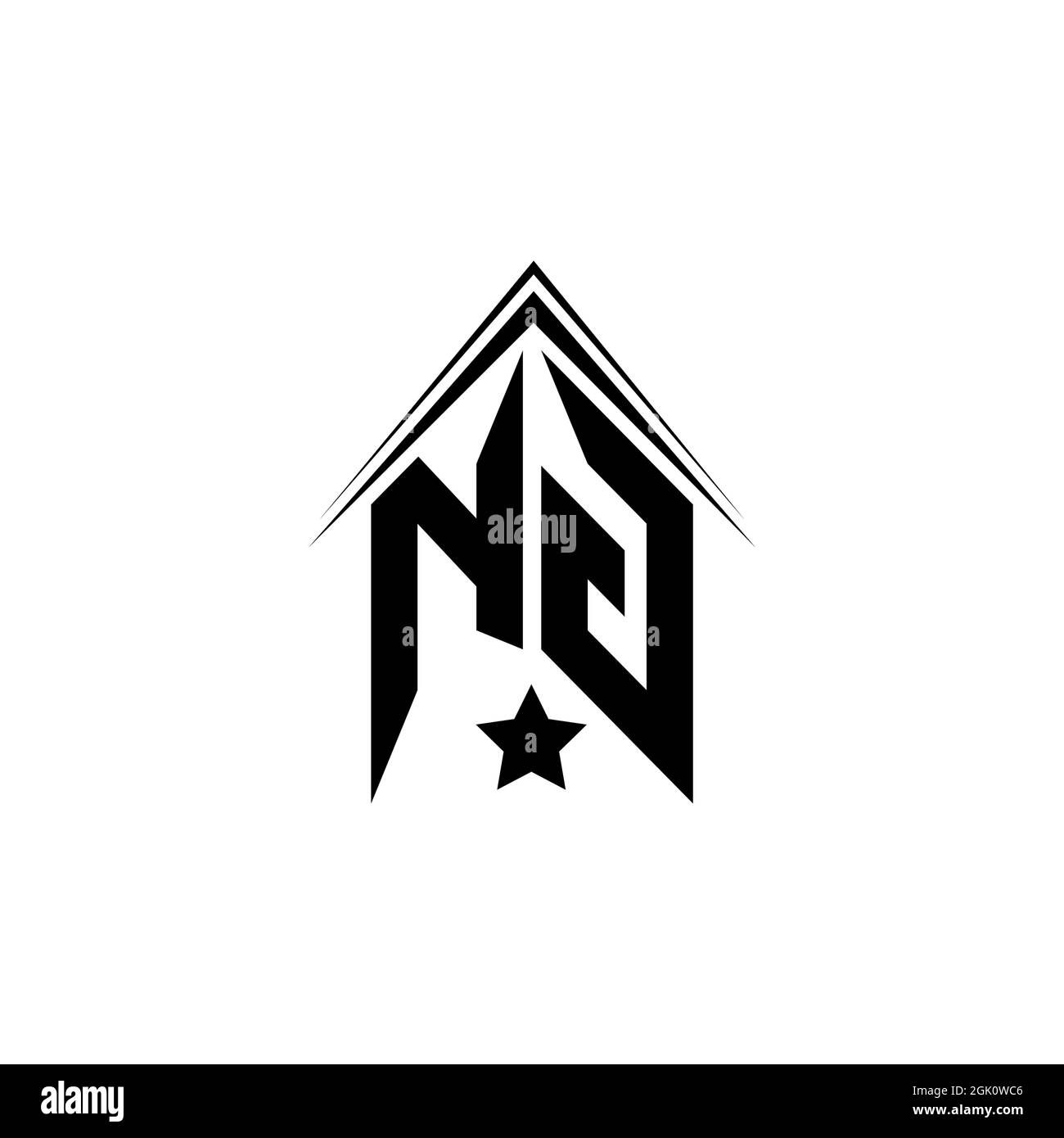Design du logo NG initial avec style Shape, marque de l'entreprise logo. Illustration de Vecteur