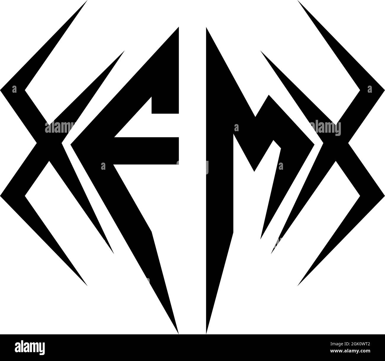 Logo FM initial avec style Cool, logo de marque commerciale. Illustration de Vecteur