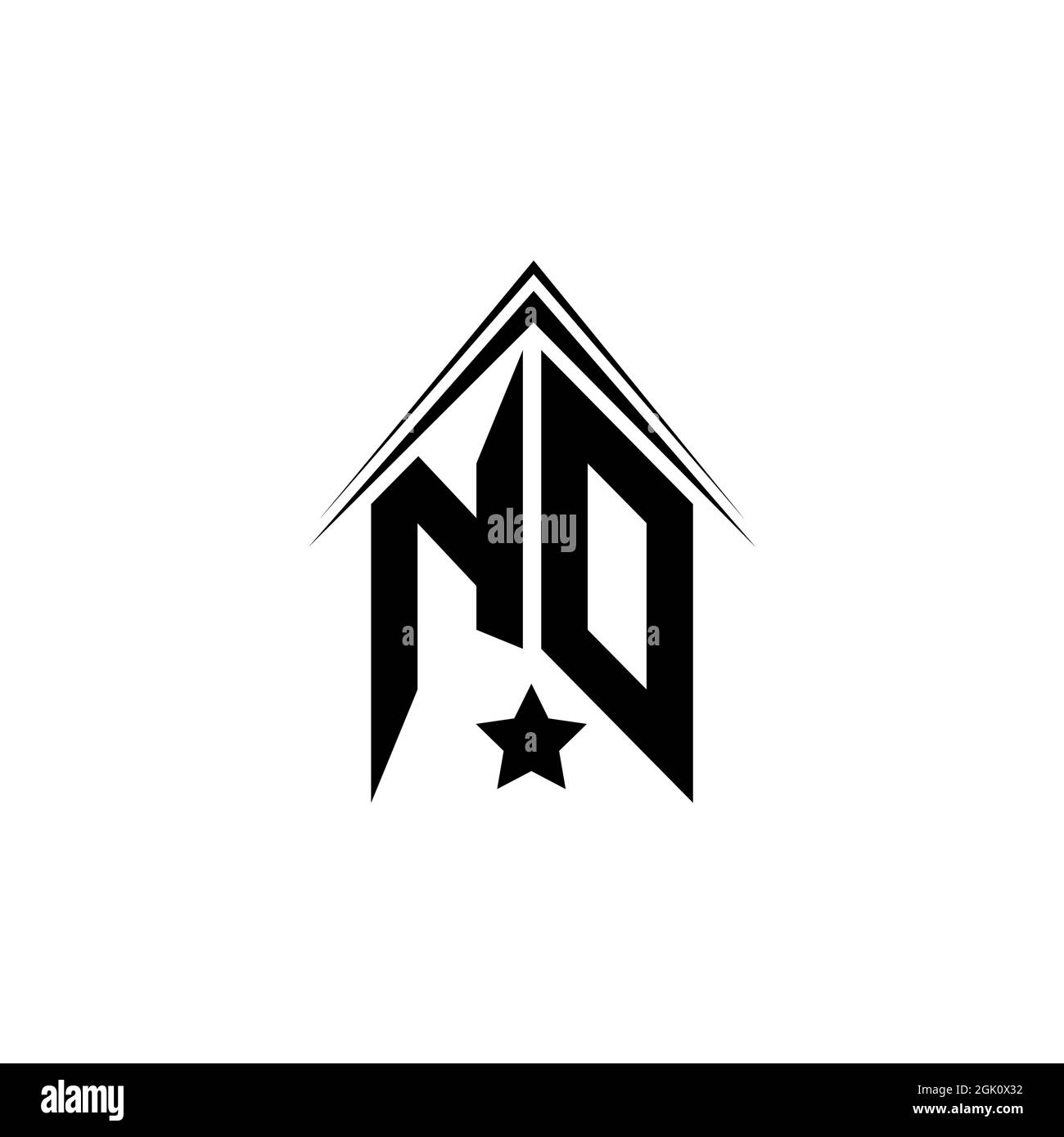 N° initial, logo ND avec style de forme, logo de l'entreprise. Illustration de Vecteur