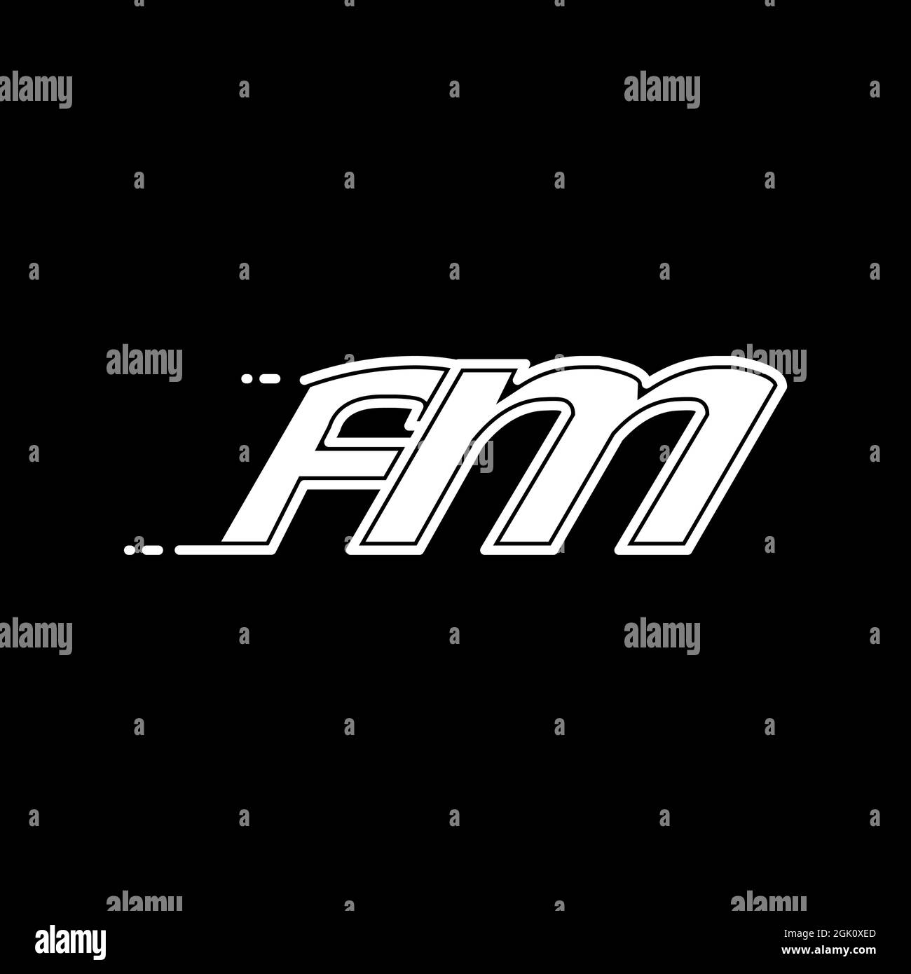 Logo FM initial avec style de forme, logo de l'entreprise. Illustration de Vecteur