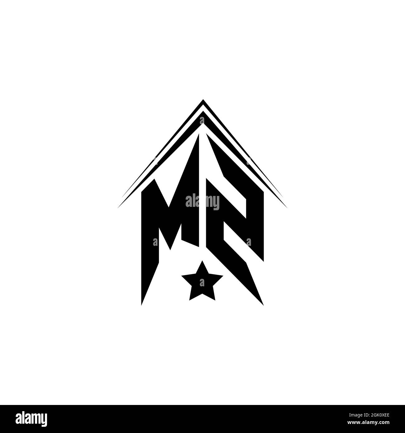 Logo MZ initial avec style de forme, logo de l'entreprise. Illustration de Vecteur