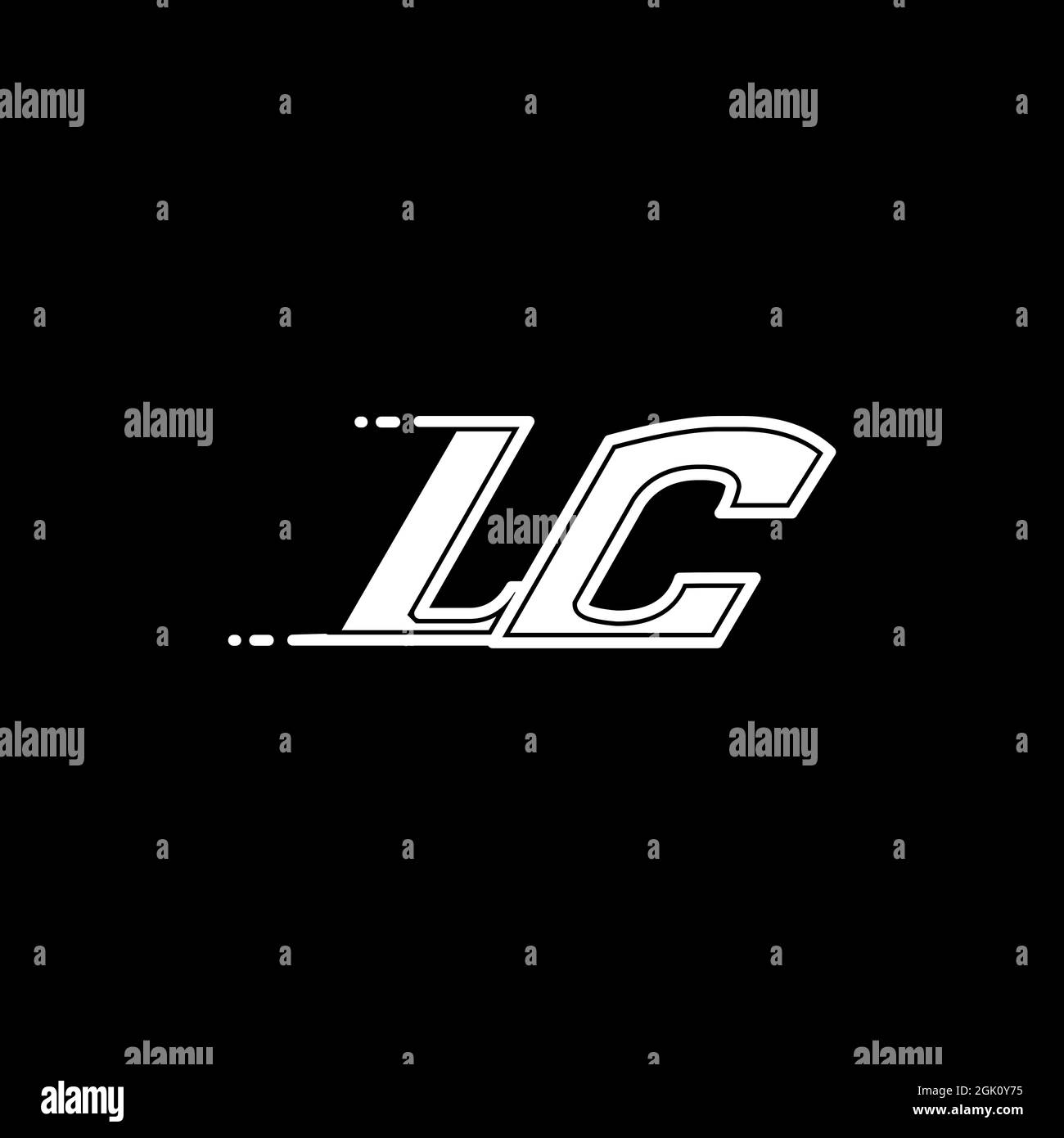 Conception initiale du logo LC avec style Shape, marque commerciale logo. Illustration de Vecteur