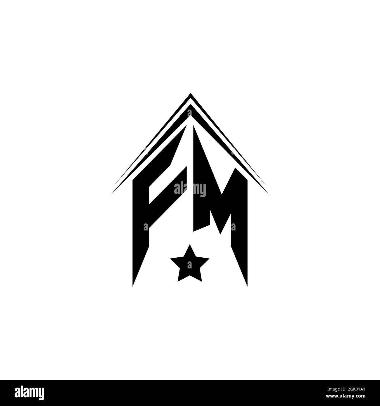 Logo FM initial avec style de forme, logo de l'entreprise. Illustration de Vecteur