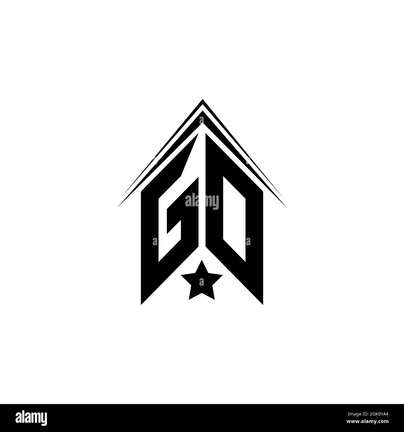Initiale GO, logo GD avec style de forme, logo de marque d'entreprise. Illustration de Vecteur